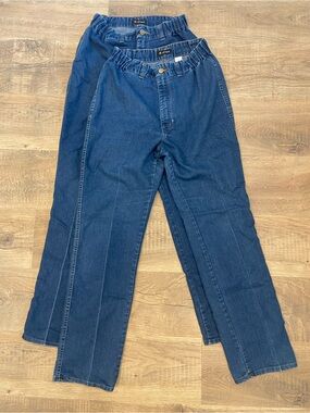 2x USA PROPS VTG Mens Jeans Stretch Panel Straight Leg High Waist Size 12